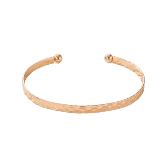 Gold Textured Lightweight Cuff Bracelet - Picture 3 of 4